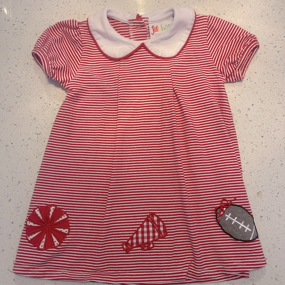 Game Day Pleat Dress - Red Stripe